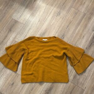 Madewell Golden Soft Wool Knit Sweater with Bell Sleeve (Small)